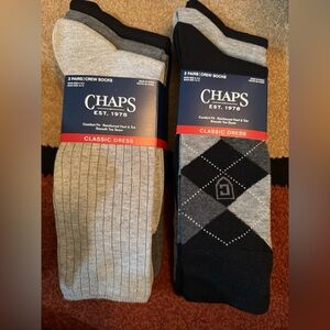 Chaps Classic Dress Argyle Crew Socks &  
Ribbed Crew Socks 3 Pack Each